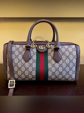 Authentic Gucci Ophidia GG Medium Top Handle Bag